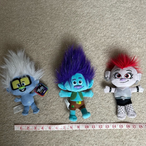 Lot of 3 Dreamworks plush trolls from Trolls World Tour - Picture 3 of 7